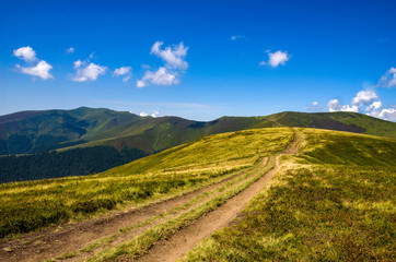 Fototapeta premium Background landscape with Ukrainian Carpathian Mountains in the Pylypets