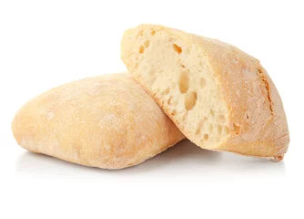 Fotobehang Tasty loaf of bread on white background © Africa Studio