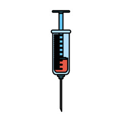 syringe with red fluid healthcare icon image vector illustration design 