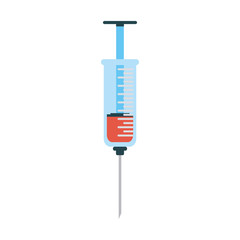 syringe with red fluid healthcare icon image vector illustration design 
