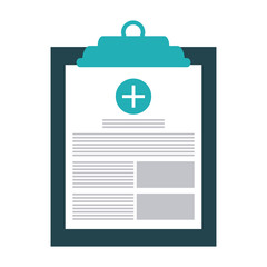 medical history on clipboard healthcare icon image vector illustration design 