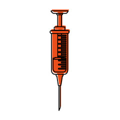 syringe with fluid healthcare icon image vector illustration design 