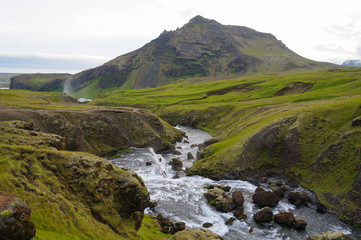 Fototapeta na wymiar Skogarfoss,majestic waterfall,south of Iceland.