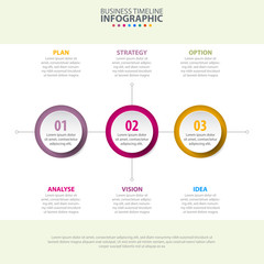 Business Infographics strategy chart design template illustration.