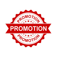 Promotion grunge rubber stamp. Vector illustration on white background. Business concept promotion stamp pictogram.