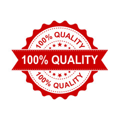 100% quality grunge rubber stamp. Vector illustration on white background. Business concept 100 percent quality stamp pictogram.