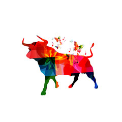 Obraz premium Bull vector illustration colorful design isolated