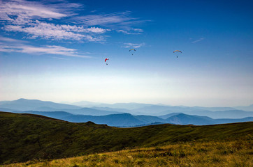 Background landscape with Ukrainian Carpathian Mountains in the Pylypets