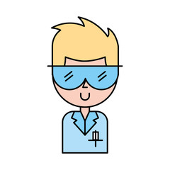 Laboratory scientist avatar character vector illustration design