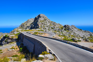 The Spiral bridge on the mountain road to Sa Calobra on Majorca in Spain - 167654455