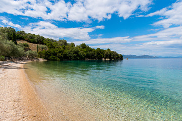 Fototapeta na wymiar Ionian sea beach on Meganisi island
