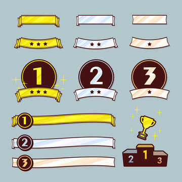 best3 ribbon Design banner object