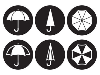 Vector umbrella icon set