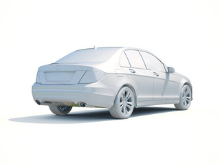3d Car White Blank Template