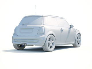 3d Car White Blank Template