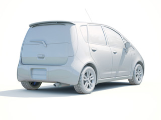 3d Car White Blank Template