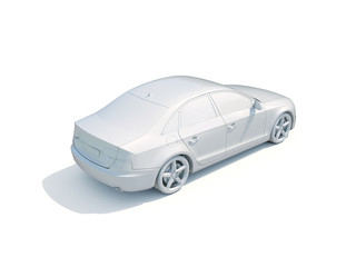 3d Car White Blank Template