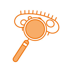 Study of bacteria with magnifying glass vector illustration design