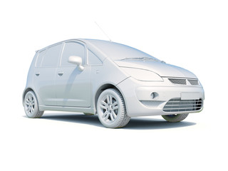 3d Car White Blank Template