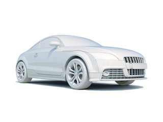 3d Car White Blank Template