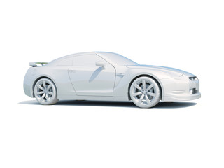Obraz na płótnie Canvas 3d Car White Blank Template