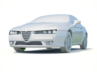3d Car White Blank Template