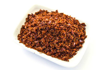 Red dry pepper, red hot pepper dry pepper in the plate, red hot pepper pictures in the package
