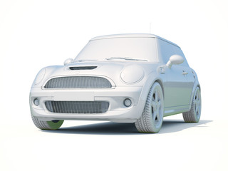 3d Car White Blank Template