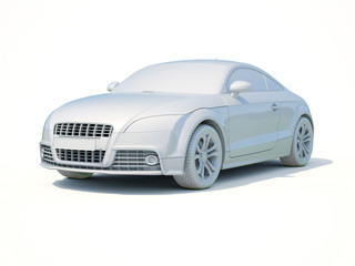3d Car White Blank Template