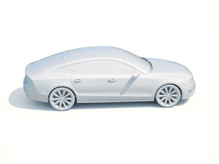 3d Car White Blank Template