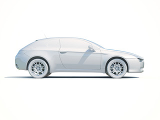 3d Car White Blank Template