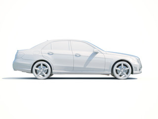 Fototapeta na wymiar 3d Car White Blank Template
