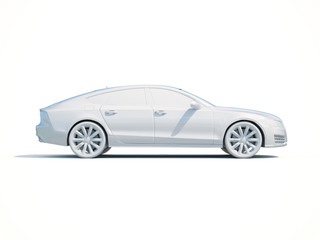 3d Car White Blank Template