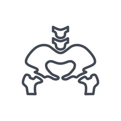 Bones line icon pelvis