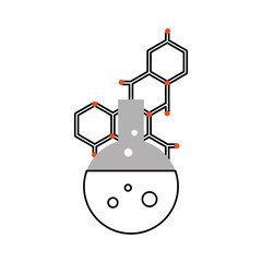laboratory tube test with molecular structure vector illustration design
