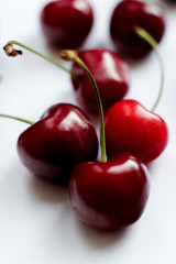 red berries, cherry, the group of berries, berry dessert