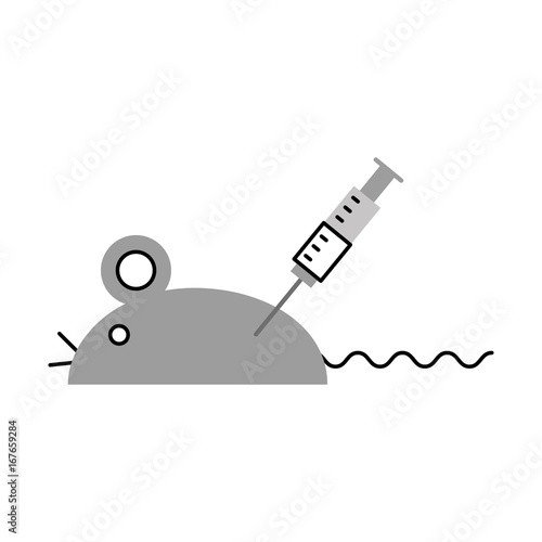"Laboratory mouse with injection vector illustration design" Stock
