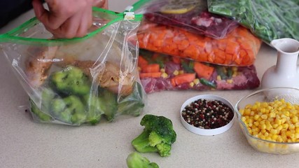Meals ready in the freezer. Preparing meals in advance means less time spent in the kitchen cooking