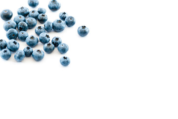 Blueberry frame corner isolated on white background