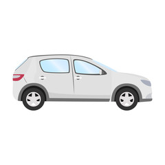 Car vector template on white background. Business hatchback isolated. white hatchback flat style. side view