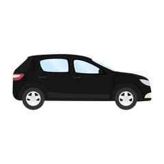 Car vector template on white background. Business hatchback isolated. black hatchback flat style. side view