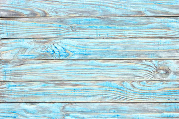Wooden table teal paint, shabby wood surface. Old texture for antique background