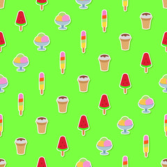 Seamless pattern with ice cream for your design