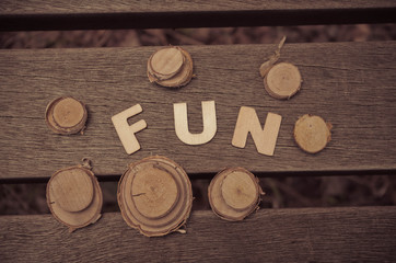 word fun made with wooden letters. Wooden illustration blackground - 167663454