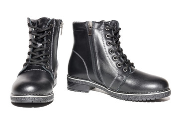 Female winter leather shoes