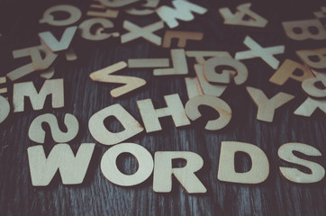 word made with wooden letters. Wooden illustration blackground - 167664034