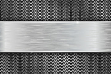 Iron brushed metal texture on perforated background