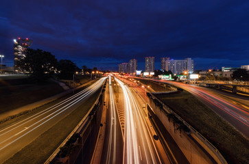 Centrum of Katowice in the evening. Polish. Europe. © velishchuk