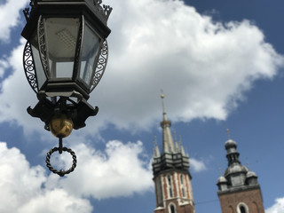 Fototapeta na wymiar Lantern with in the background the St. Mary's Basilica