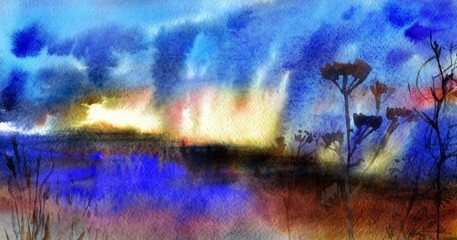 Obraz na płótnie Canvas Rainy Sunset